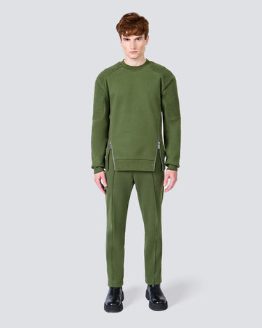 Ethan Olive Zip Sweatshirt