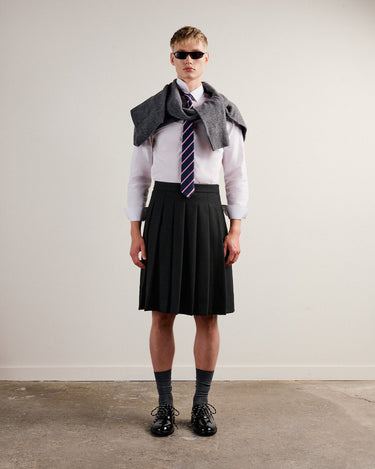 Matias Black Wool Pleated Kilt- Pre-Order / Ships Nov.15