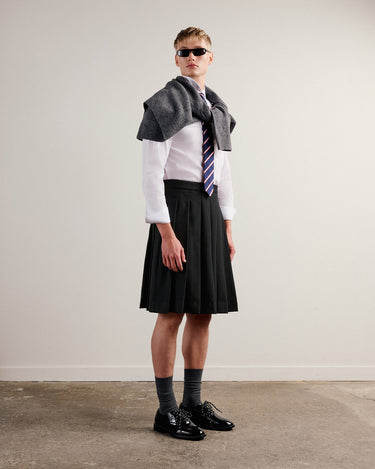 Matias Black Wool Pleated Kilt- Pre-Order / Ships Nov.15