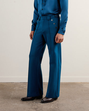 Asher Teal Ponte Boot Cut Trouser