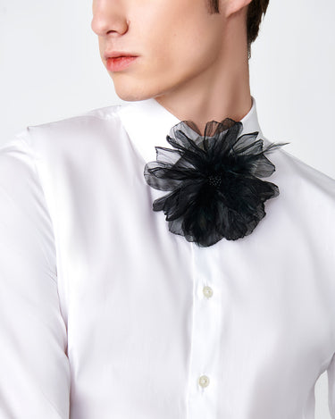 Sutton Black Organza Flower