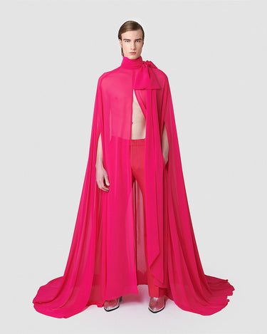 Oscar Magenta Chiffon Kaftan
