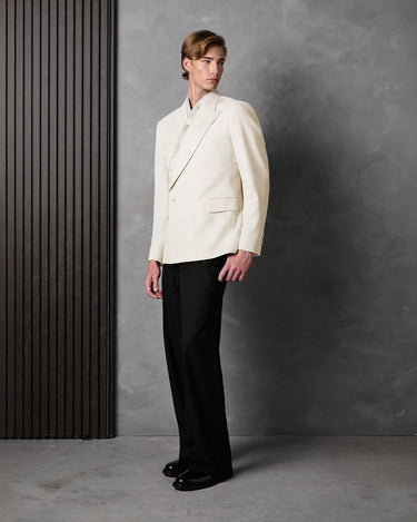 HAYDEN IVORY/BLACK WOOL SUIT- Designer Made to Measure