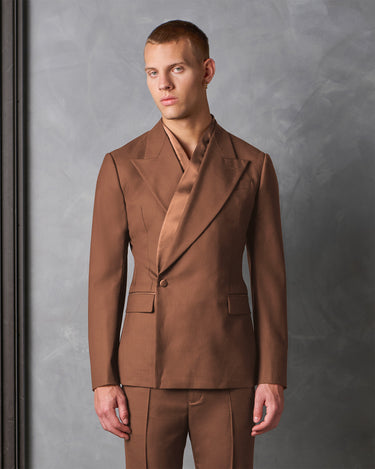 HAYDEN MOCHA WOOL COCKTAIL SUIT / made to order
