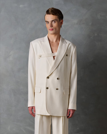 Logan Ivory Wool Suit- Runway Style / Made to Order