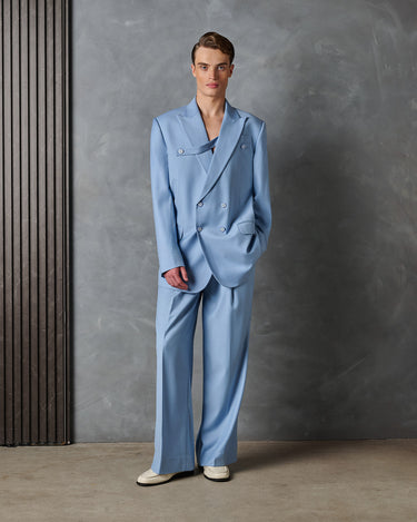 Logan Powder Blue Wool Suit-Runway Style / Made to Order