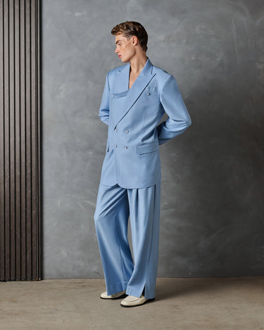 Logan Powder Blue Wool Suit-Runway Style / Made to Order