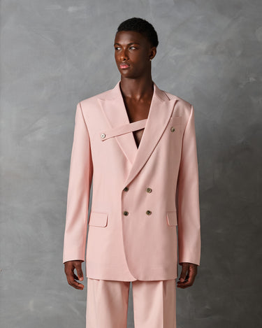 Logan Blush Pink Wool Suit- Runway Style / Made to Order