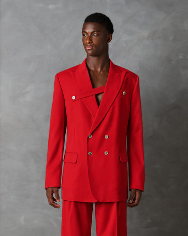 Logan Red Wool Suit-Runway Style / Made to Order