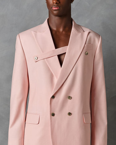 Logan Blush Pink Wool Suit- Runway Style / Made to Order