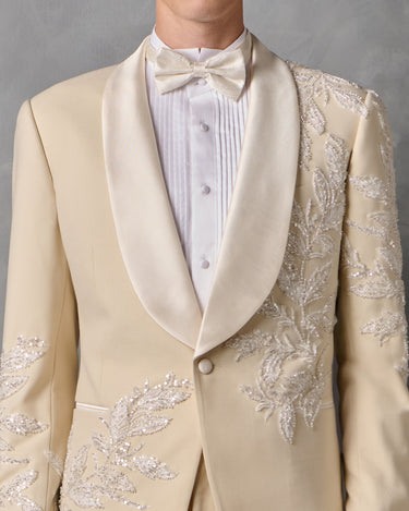 JASPER IVORY WOOL BEADED COUTURE SUIT - MADE TO ORDER