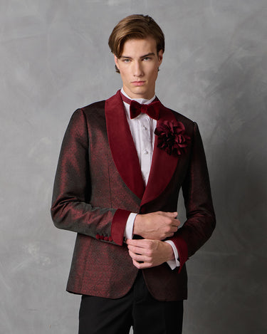 THEODORE WINE BROCADE/ WOOL DINNER SUIT - MADE TO ORDER