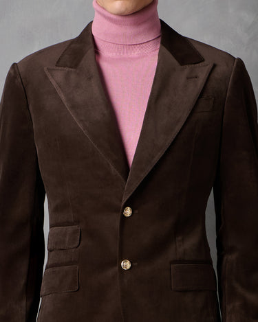 BECKHAM CHOCOLATE VELVET JACKET - MADE TO ORDER