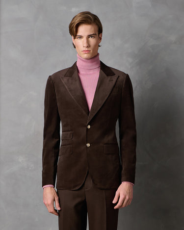 BECKHAM CHOCOLATE VELVET/ WOOL SUIT - MADE TO ORDER