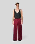 Egon Wine Satin Wide Leg Pant