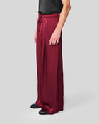Egon Wine Satin Wide Leg Pant