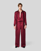 Ricardo Wine Satin Shirt/Scarf