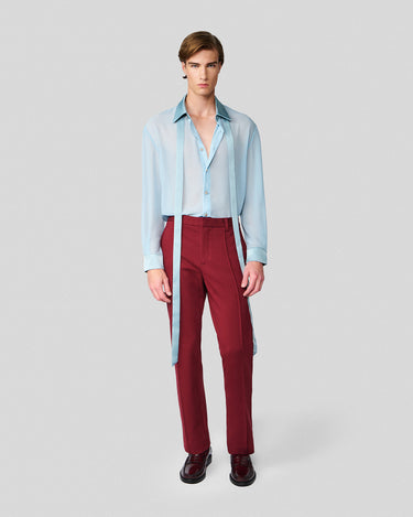 Ignacio Powder Blue Chiffon Shirt/Tie