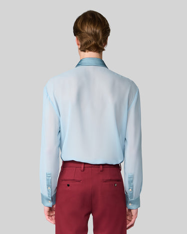 Ignacio Powder Blue Chiffon Shirt/Tie