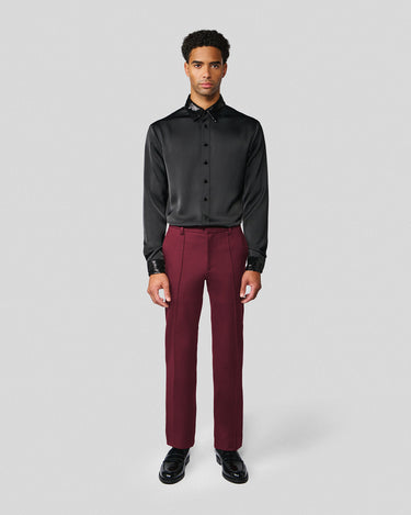 Ricardo Black Satin & Sequin Shirt