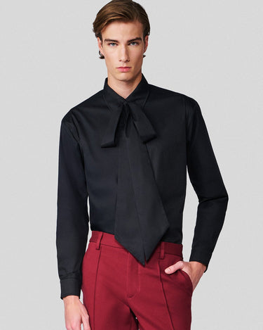 Oscar Black Bow Neck Shirt