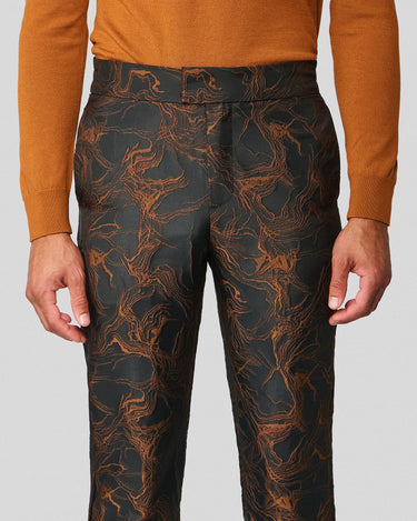 Frederico Copper Jacquard Slim Pant