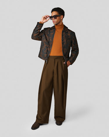 Heath Chocolate Pleated Trouser