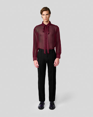 Ignacio Wine Chiffon Shirt/Tie