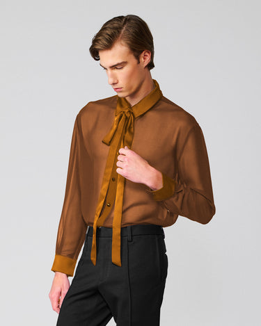Ignacio Copper Chiffon Shirt/Tie