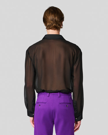 Ignacio Black Chiffon Shirt/Tie