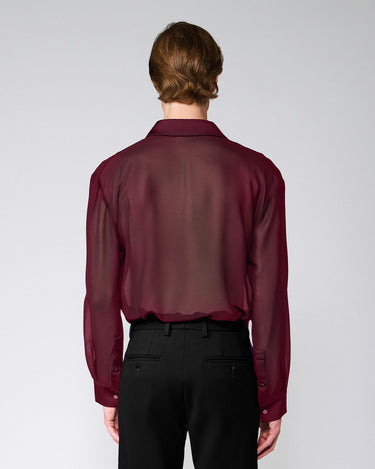 Ignacio Wine Chiffon Shirt/Tie
