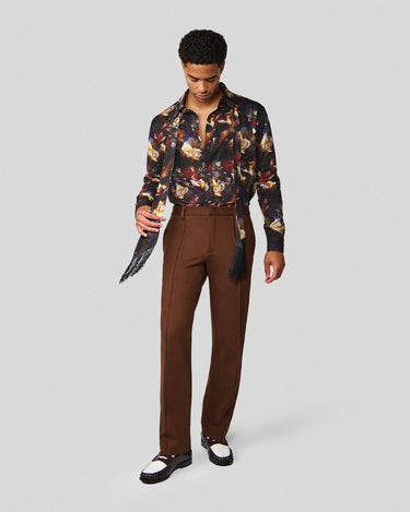 Ricardo Chocolate Floral Photo Print Shirt