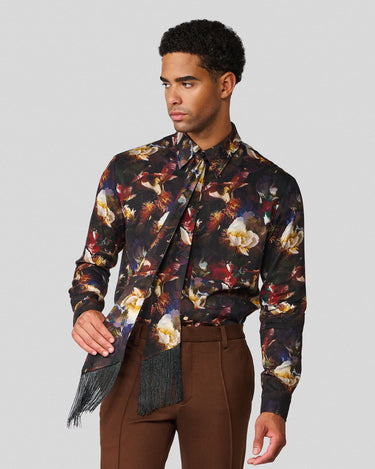 Ricardo Chocolate Floral Photo Print Shirt
