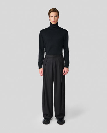 Heath Black Pleated Trouser