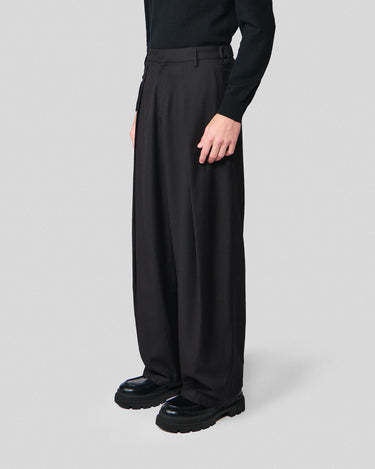 Heath Black Pleated Trouser