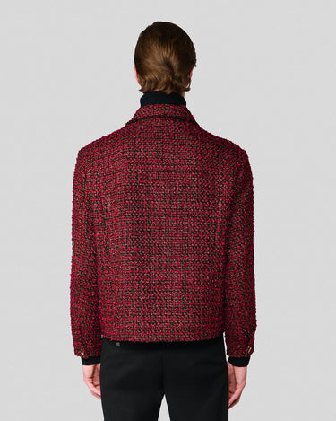 Emilio Wine Wool Tweed Crop Jacket