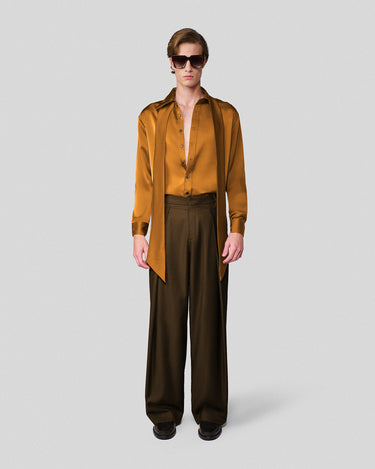 Ricardo Copper Satin Shirt/Scarf