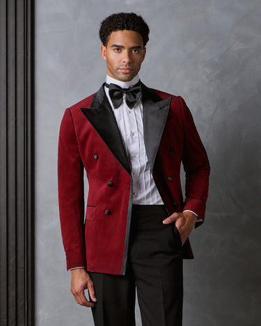 LEONARDO WINE VELVET/ WOOL TUXEDO SUIT - MADE TO ORDER