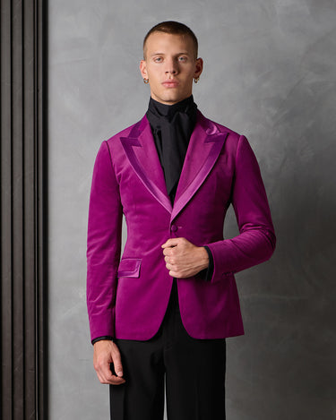ASPEN MAGENTA VELVET/WOOL COCKTAIL SUIT - MADE TO ORDER