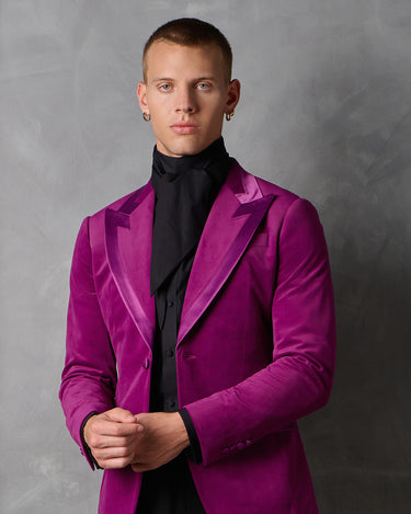 ASPEN MAGENTA VELVET/WOOL COCKTAIL SUIT - MADE TO ORDER
