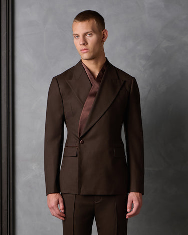 HAYDEN CHOCOLATE WOOL COCKTAIL SUIT- made to order
