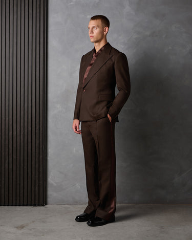 HAYDEN CHOCOLATE WOOL COCKTAIL SUIT- made to order