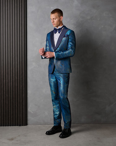 JAMIESON INDIGO JACQUARD TUXEDO SUIT - MADE TO ORDER