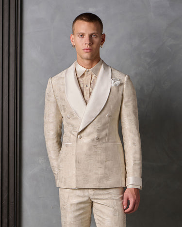 LINCOLN IVORY BROCADE DINNER SUIT - MADE TO ORDER