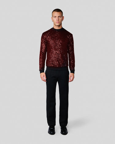Romeo Wine Sequin Sweater