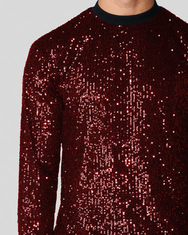 Romeo Wine Sequin Sweater