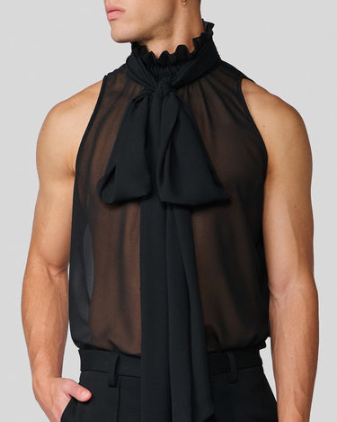 Helios Black Chiffon Top/Scarf