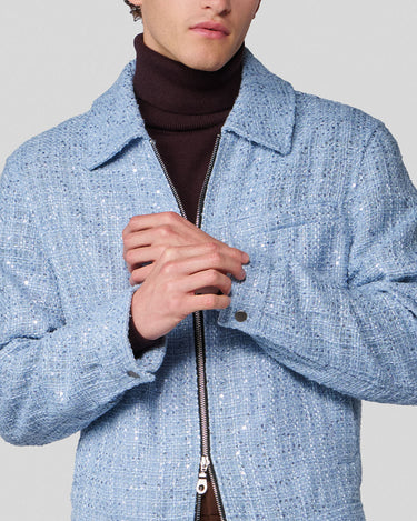 Avalon Pale Blue Sequin Tweed Jacket