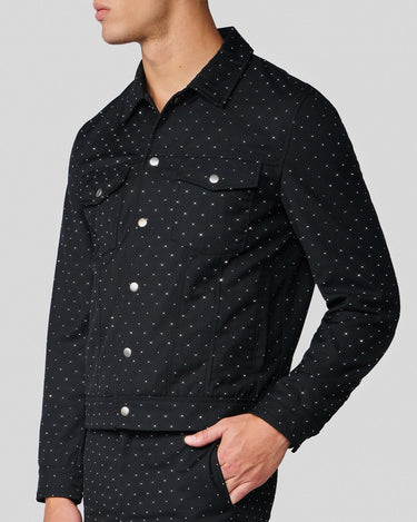 Dimitry Black Crystal Stud Trucker Jacket