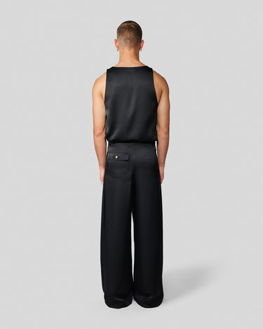 Egon Black Satin Wide Leg Pant
